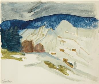 HEINRICH TISCHLER Group of 5 watercolors with gouache.